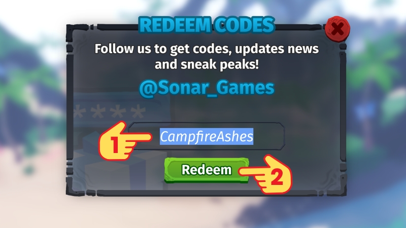 Nhập code > Bấm Redeem để nhận qu&agrave;