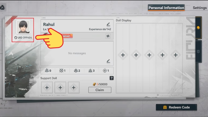 Copy m&atilde; UID dưới ảnh đại diện