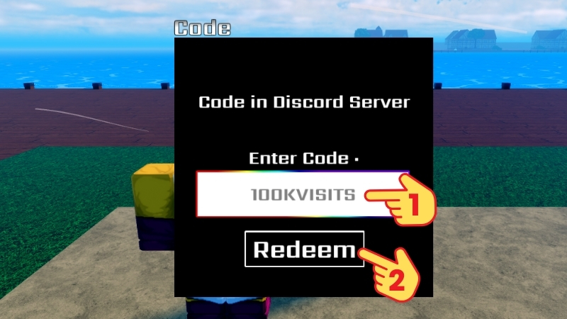 Nhập code v&agrave; nhấn Redeem để nhận qu&agrave;