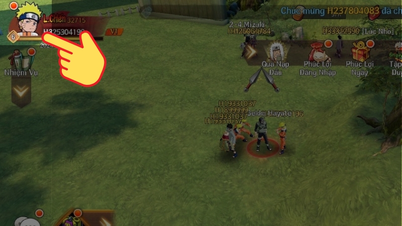 V&agrave;o game L&agrave;ng Ninja 3D, chọn ảnh đại diện (g&oacute;c tr&aacute;i tr&ecirc;n m&agrave;n h&igrave;nh)