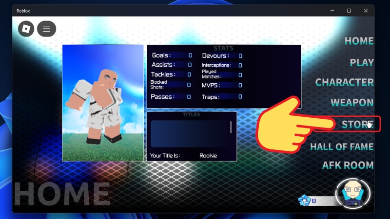 Mở Roblox > V&agrave;o game LockOver > Chọn Store