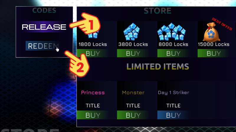 Nhập code > Nhấn Redeem để nhận qu&agrave;