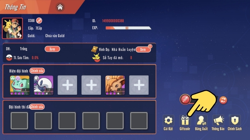 Chọn Giftcode