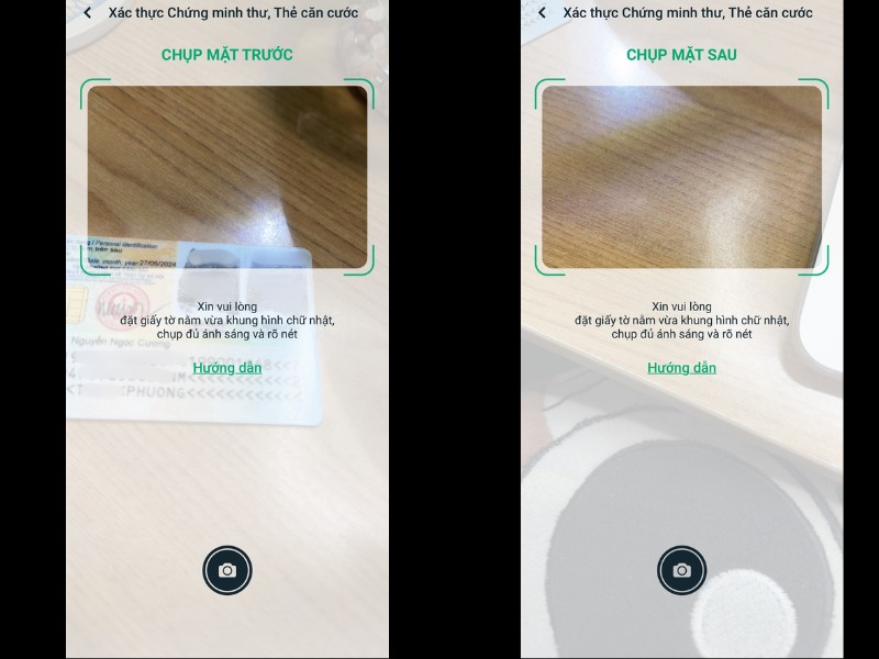 Chụp r&otilde; r&agrave;ng 2 mặt trước v&agrave; sau của CCCD