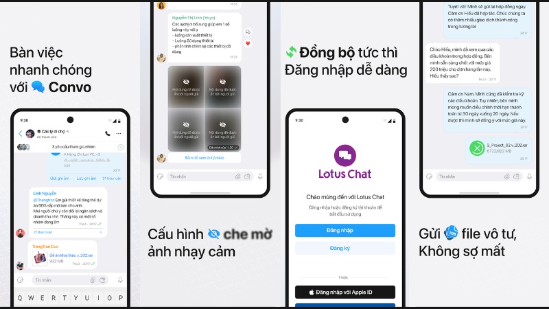 C&aacute;c t&iacute;nh năng nổi bật của Lotus Chat