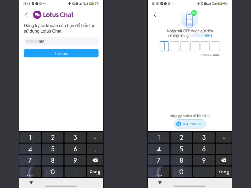 Nhập số điện thoại v&agrave; nhập m&atilde; x&aacute;c thực được gửi về số điện thoại