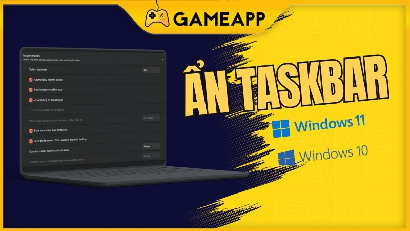 C&aacute;ch tự động ẩn thanh Taskbar Windows 11, 10, 8, 7