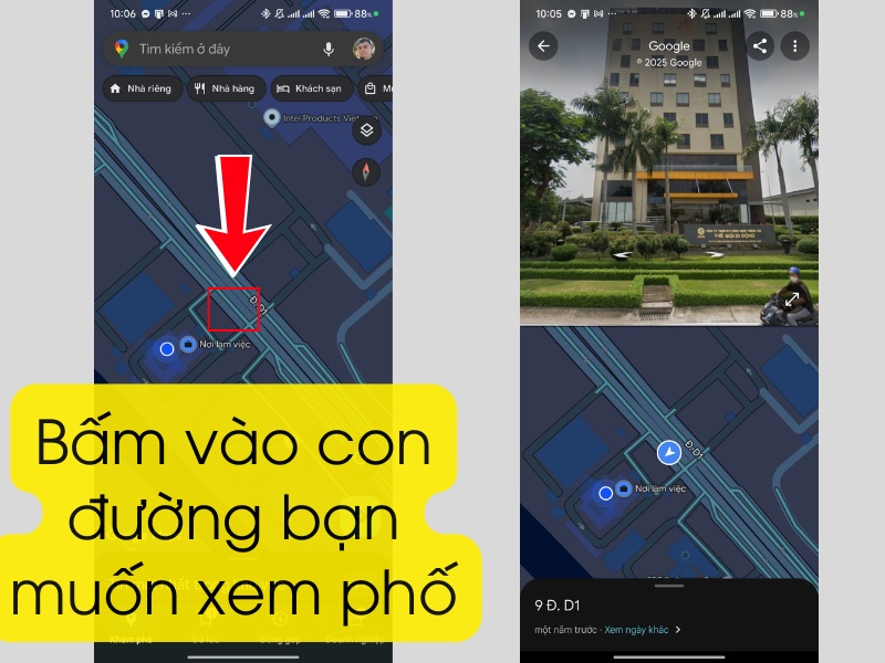 Bấm v&agrave;o con đường c&oacute; m&agrave;u xanh nhạt