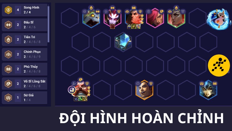 Cách đùa group hình Song Hình ĐTCL Mùa 13 Cuối Game