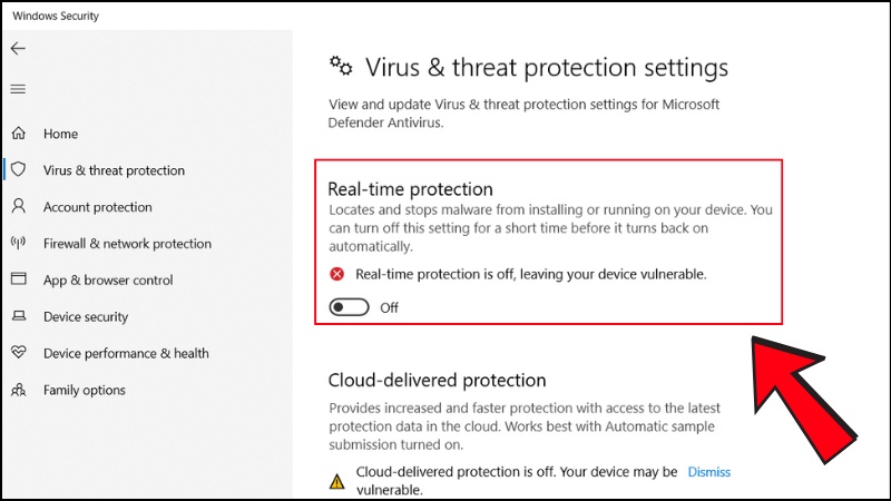 Chọn v&agrave;o phần m&agrave;u xanh để tắt (OFF)