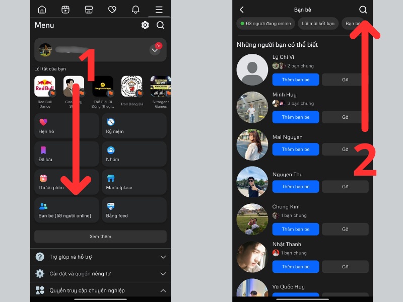 Vào mục “Bạn bè” > chọn “Tìm bạn bè” Vào mục “Bạn bè” > chọn “Tìm bạn bè”