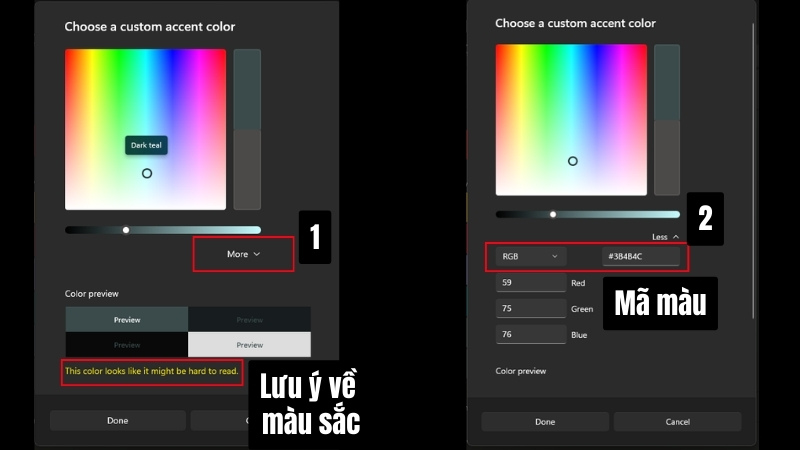 Có bảng màu sắc để bạn tùy chỉnh Có bảng màu sắc để bạn tùy chỉnh