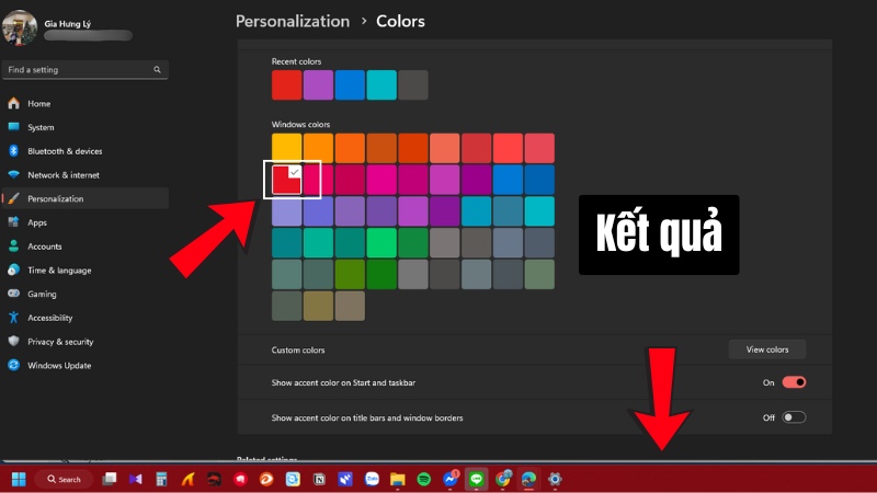 Đã đổi màu thanh taskbar Đã đổi màu thanh taskbar