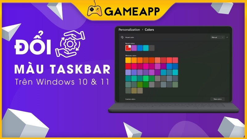 C&aacute;ch thay đổi m&agrave;u thanh Taskbar trong Windows 10, 11