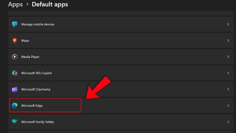 Ở ví dụ này mình chọn Microsoft Edge nên sẽ kéo xuống chọn Ở ví dụ này mình chọn Microsoft Edge nên sẽ kéo xuống chọn