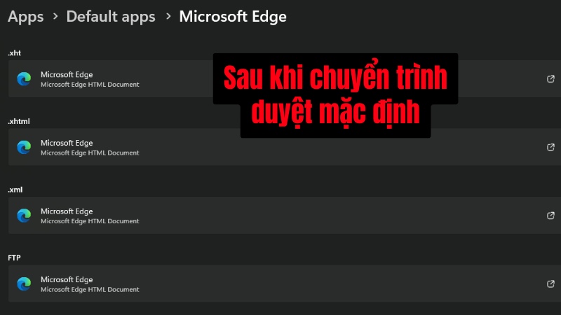 Sau khi đã chọn trình duyệt mặc định xong thì các hiển thị sẽ chuyển sang trình duyệt bạn đã chọn. Sau khi đã chọn trình duyệt mặc định xong thì các hiển thị sẽ chuyển sang trình duyệt bạn đã chọn.