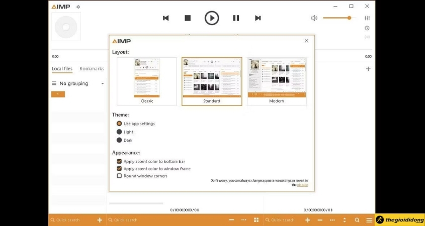 Giao diện AIMP Giao diện AIMP