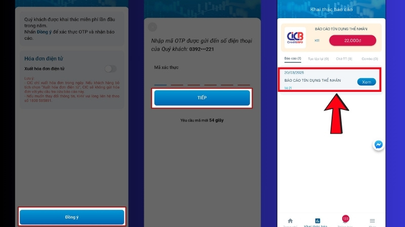 X&aacute;c thực OTP để nhận b&aacute;o c&aacute;o t&agrave;i ch&iacute;nh 
