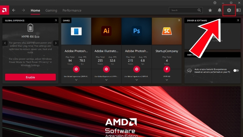Bấm v&agrave;o h&igrave;nh b&aacute;nh răng g&oacute;c tr&ecirc;n b&ecirc;n phải giao diện ứng dụng