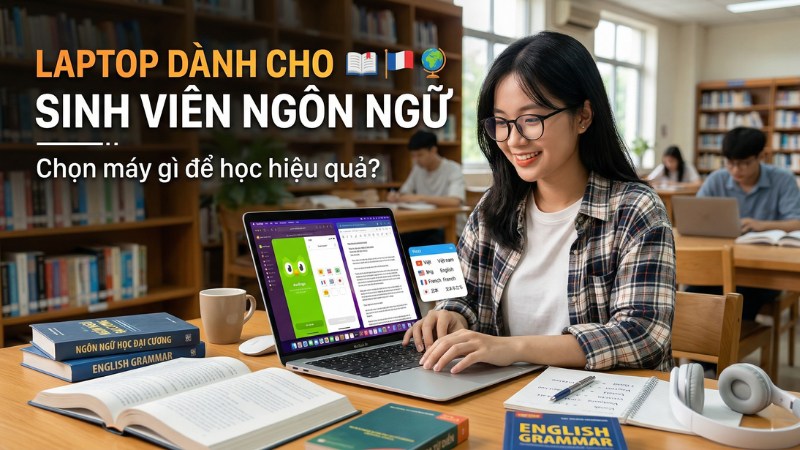 Laptop cho sinh vi&ecirc;n chuy&ecirc;n ng&agrave;nh Ng&ocirc;n ngữ