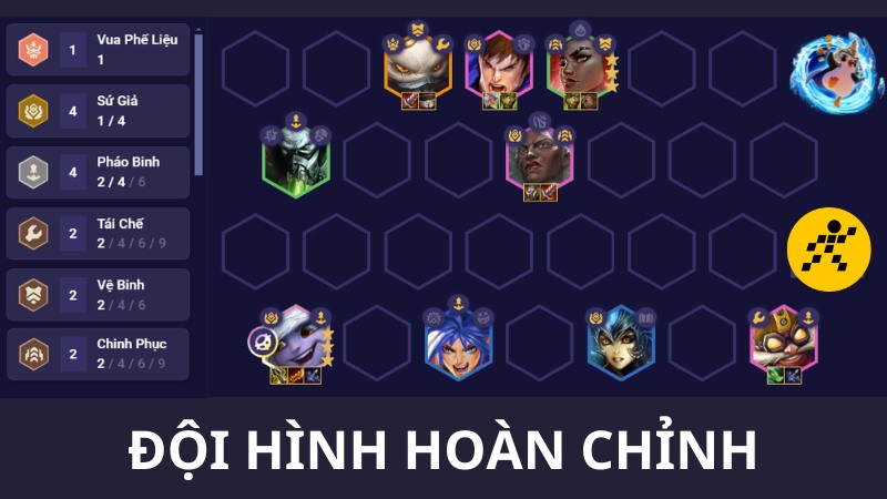 Cách nghịch tặc team hình Pháo Binh ĐTCL Mùa 13 Cuối Game