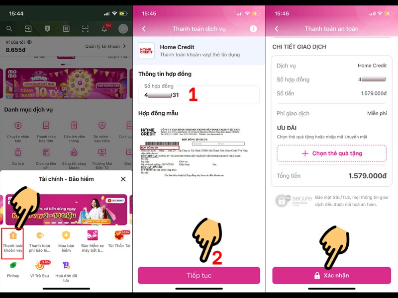 Trả g&oacute;p MCredit tr&ecirc;n Momo