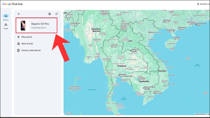 Truy cập v&agrave;o Website xem định vị tại https://www.google.com/android/find