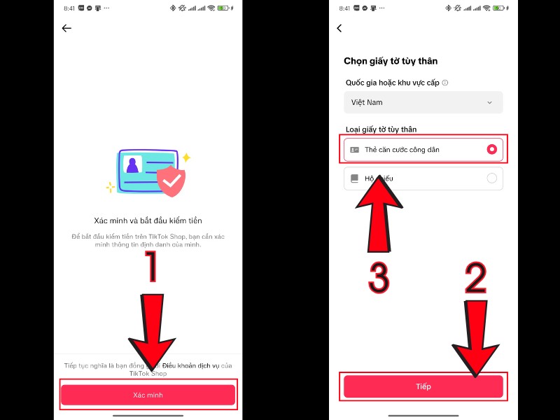 Chọn v&agrave;o Thẻ căn cước c&ocirc;ng d&acirc;n