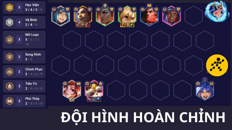 Cách nghịch tặc team hình Học Viện DTCL Mùa 13 late game