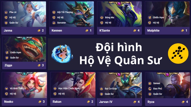 C&aacute;ch chơi đội h&igrave;nh Hộ Vệ Qu&acirc;n Sư DTCL m&ugrave;a 15 K.O Đại Chiến Anh H&ugrave;ng