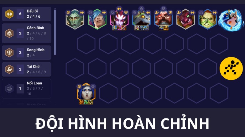 Cách nghịch tặc team hình Đấu Sĩ ĐTCL Mùa 13 Late Game