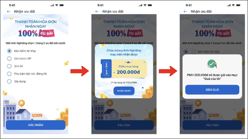 C&aacute;ch nhận phiếu mua h&agrave;ng khi thanh to&aacute;n h&oacute;a đơn tr&ecirc;n Qu&agrave; tặng VIP