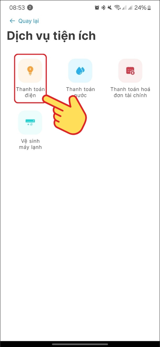 Chọn Thanh to&aacute;n điện