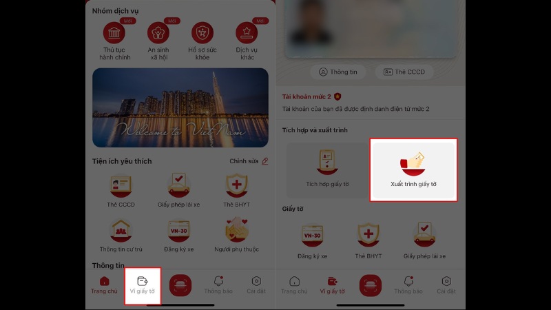 Chọn đến mục Xuất tr&igrave;nh giấy tờ