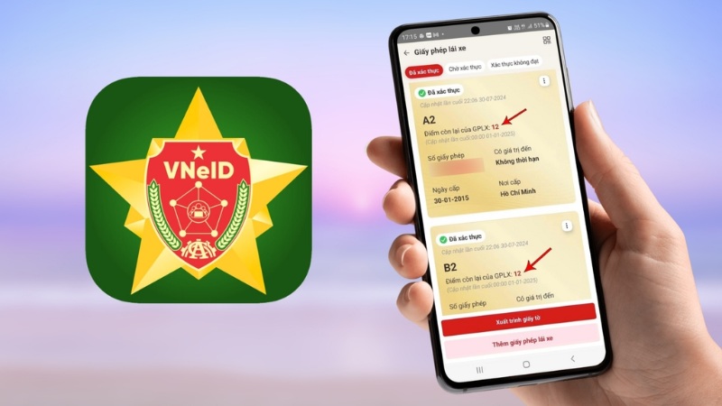 Mỗi người c&oacute; 12 điểm bằng l&aacute;i xe 