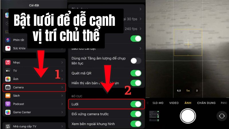 Bật lưới (Grid): Hỗ trợ căn chỉnh bố cục theo quy tắc 1/3