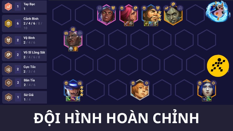 Cách nghịch tặc team hình Cảnh Binh DTCL Mùa 13 Cuối Game