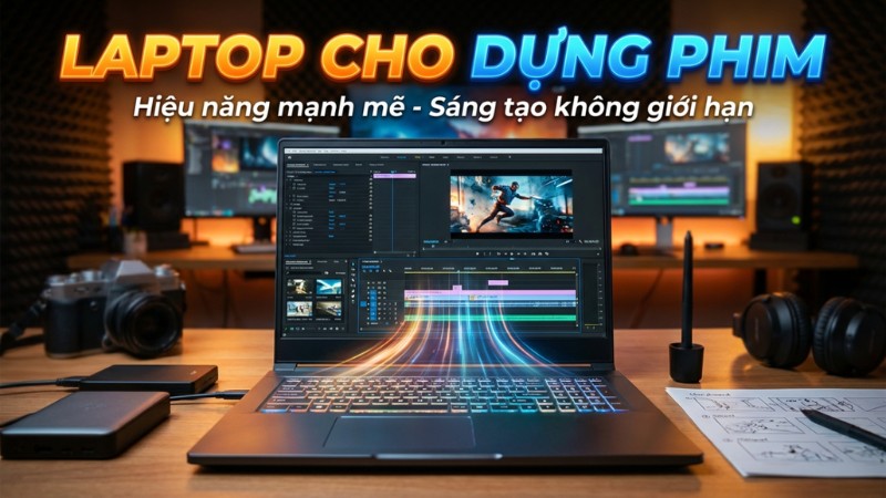 Laptop dựng phim mượt, tốt nhất từ b&igrave;nh d&acirc;n đ&ecirc;n cao cấp
