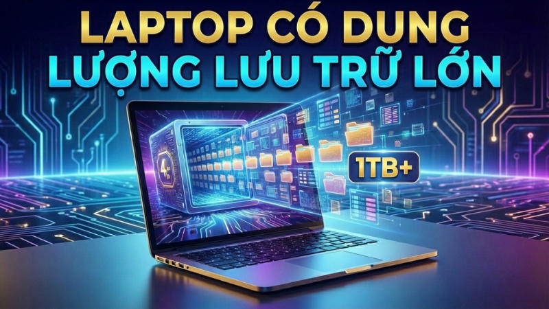 Laptop ổ SSD dung lượng lớn, thỏa sức tải game, l&agrave;m việc