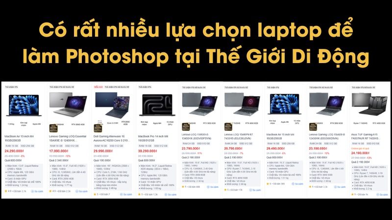 Nhiều laptop làm PTS có tại Thế Giới Di Động Nhiều laptop làm PTS có tại Thế Giới Di Động