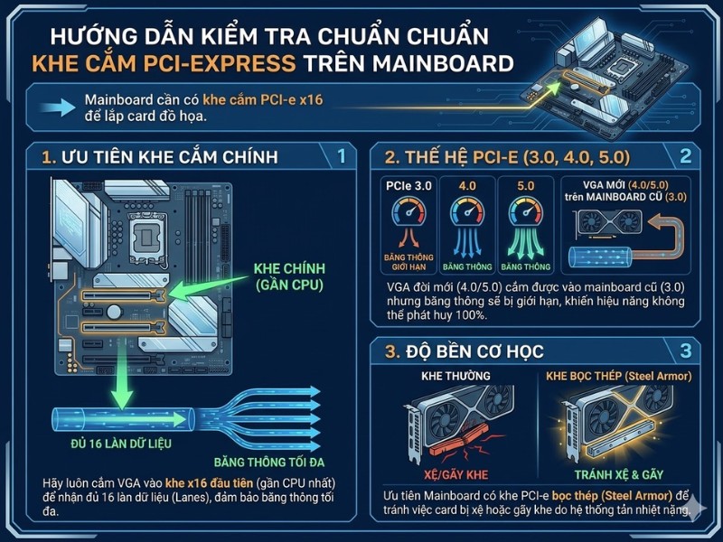 Kiểm tra chuẩn khe cắm PCI-Express tr&ecirc;n Mainboard