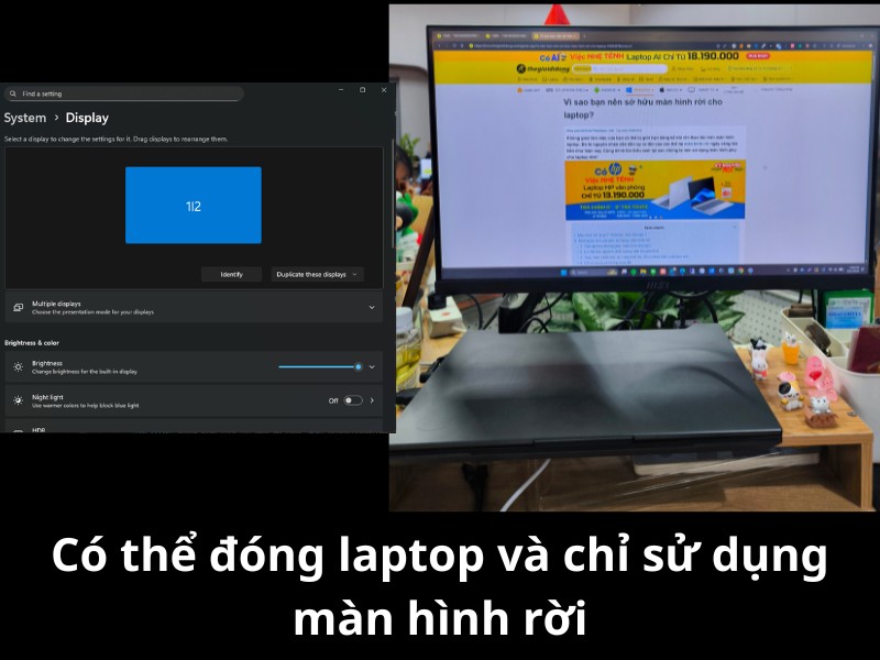 Sử dụng c&aacute;ch Lặp lại (Duplicate)&nbsp;m&agrave;n h&igrave;nh laptop