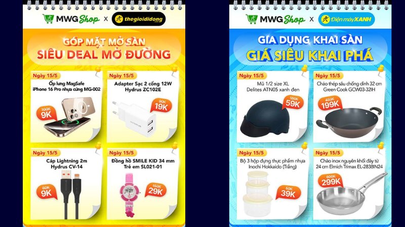 Mua h&agrave;ng Thế Giới Di Động v&agrave; Điện M&aacute;y XANH tr&ecirc;n MWG Shop với nhiều ưu đ&atilde;i