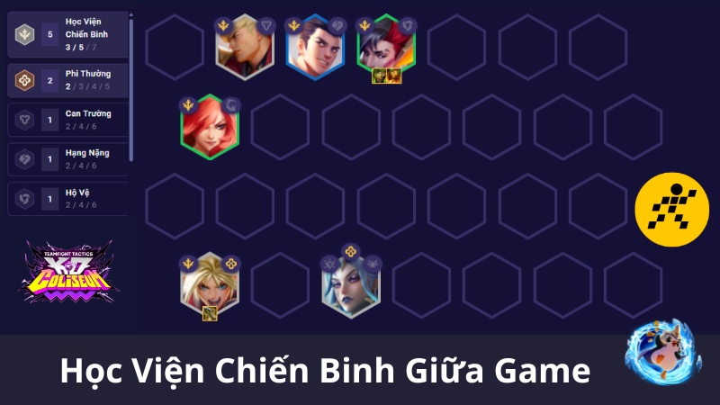 C&aacute;ch chơi đội h&igrave;nh Học Viện Chiến Binh ĐTCL M&ugrave;a 15 Giữa Game