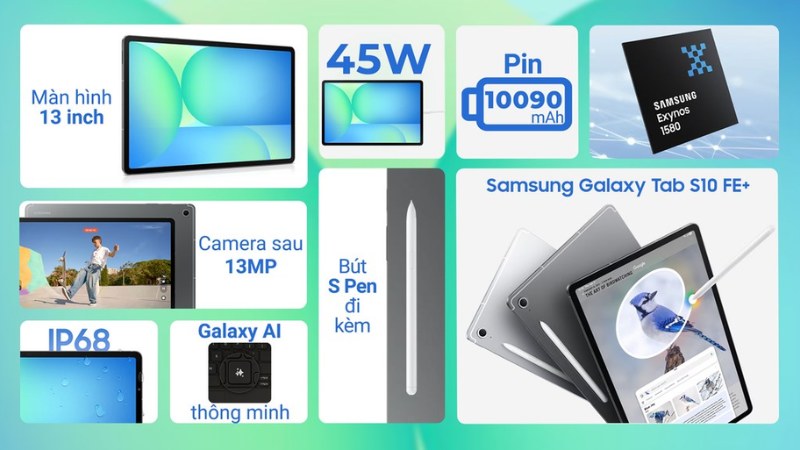 M&aacute;y t&iacute;nh bảng Samsung Galaxy Tab S10 FE+ WiFi 