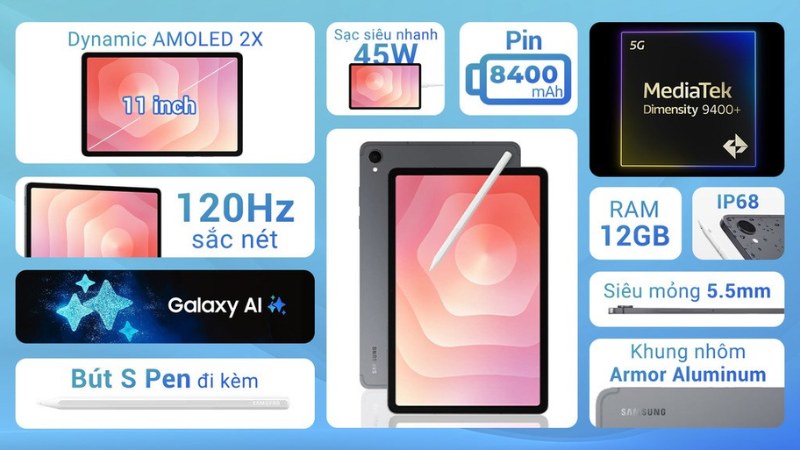 M&aacute;y t&iacute;nh bảng Samsung Galaxy Tab S11 5G 
