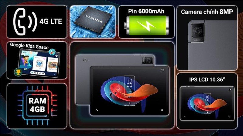 Máy tính bảng TCL Tab 10 Gen 2 4G 4GB/64GB Máy tính bảng TCL Tab 10 Gen 2 4G 4GB/64GB