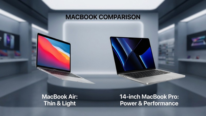 so s&aacute;nh nhanh: MacBook Air vs MacBook Pro 14 inch