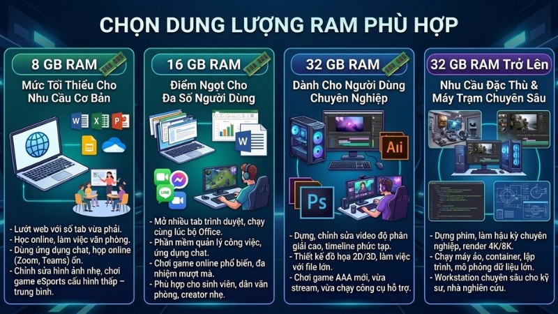 Nhu cầu của bạn cần bao nhi&ecirc;u RAM