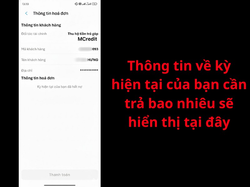 Kỳ hiện tại của bạn đ&atilde; hết nợ